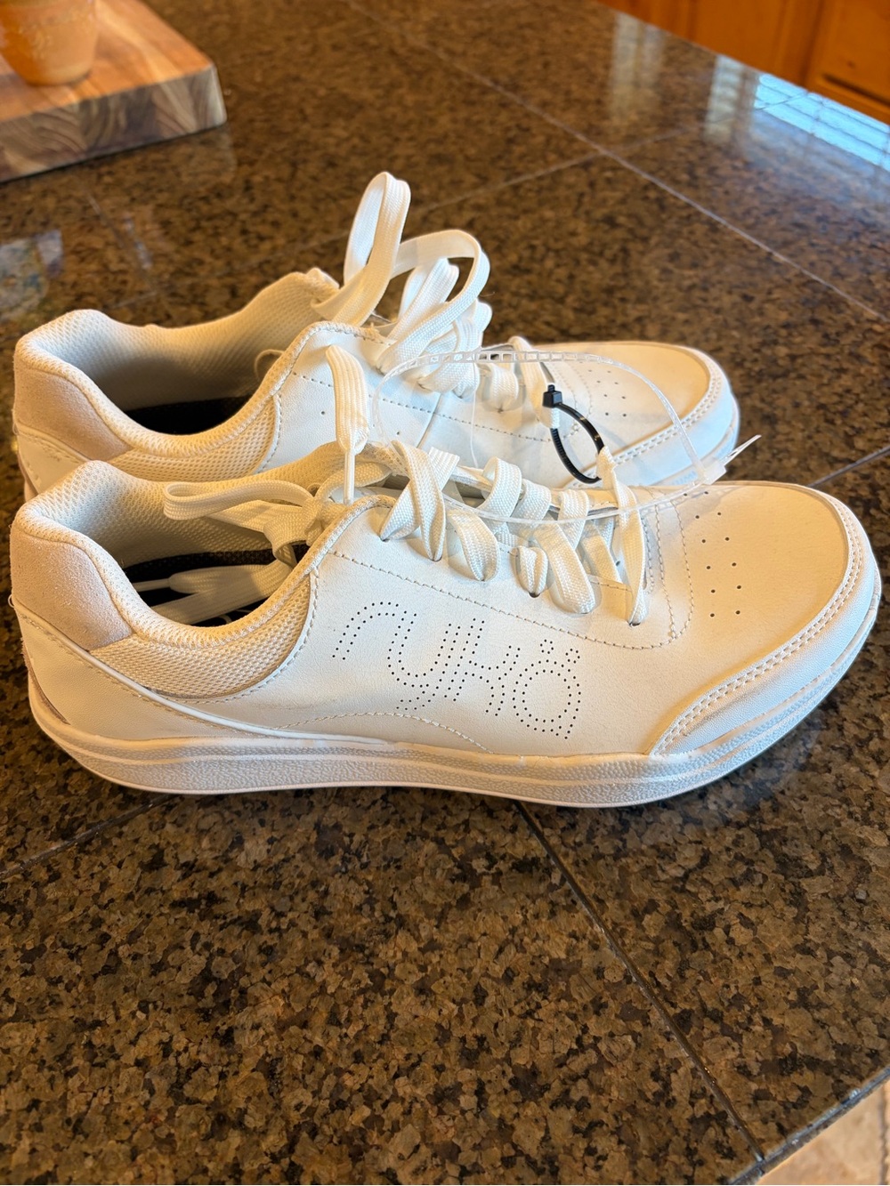 Ryka Wonen’s White Leather Lace-Up Sneakers